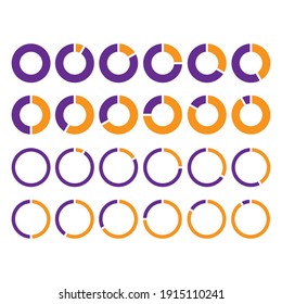 Circles percentage orange. Infographics template. Vector icon. Business infographic template. Stock image. EPS 10.