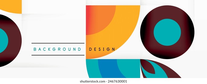 Círculos y pétalos. Plantilla mínima abstracta hermosa geométrica para el Fondo de pantalla, Anuncio, fondo, tarjeta, ilustración del libro, página de destino