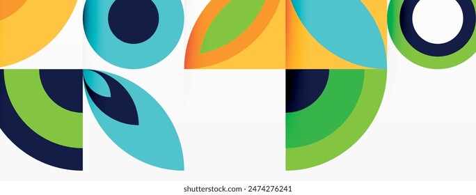 Circles and petals. Geometric beautiful abstract minimal template for Wallpaper, Banner, Background, Card, Book Illustration, landing page