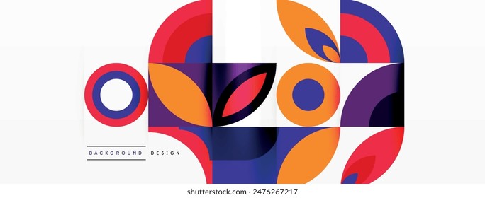 Circles and petals. Geometric beautiful abstract minimal template for Wallpaper, Banner, Background, Card, Book Illustration, landing page