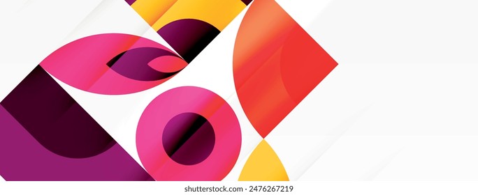 Circles and petals. Geometric beautiful abstract minimal template for Wallpaper, Banner, Background, Card, Book Illustration, landing page