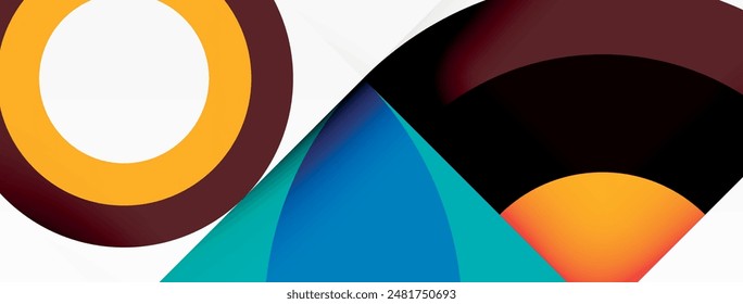 Circles and petals. Geometric beautiful abstract minimal template for Wallpaper, Banner, Background, Card, Book Illustration, landing page