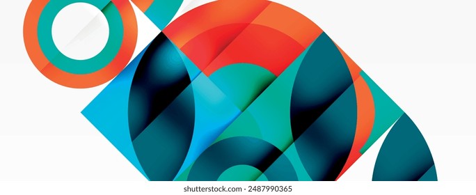 Circles and petals. Geometric beautiful abstract minimal template for Wallpaper, Banner, Background, Card, Book Illustration, landing page