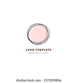 Circles with pink background element logo template 