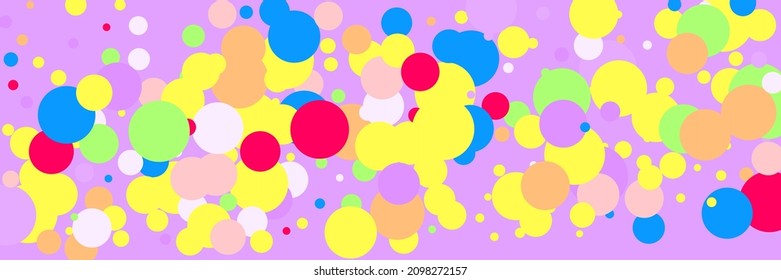Circles Play Lavender Blue Dark Bright Design Pic. Beige Pink Light Yellow Vibrant Purple Textile. Green Children Violet Rainbow Kids Print. Color Multicolor Red Vivid Pastel Background.