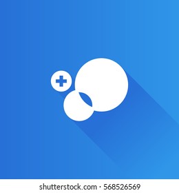Circles and plus sign icon in Metro user interface color style. Social media interaction