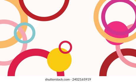 Kreise und Polka Punkte abstrakter Hintergrund. Farbige Kreise auf weißem Hintergrund. Vektorgrafik für Ihr Design.