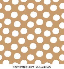 Circles polka dots seamless pattern background Round shape logo icon sign Beige color Vintage modern design for textile Children's style Fashion print clothes apparel greeting invitation card cover ad