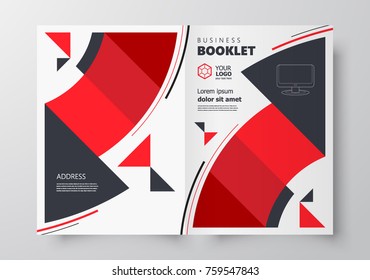 Circles red Booklet design template, creative business brochure