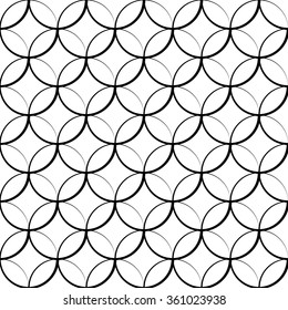 Circles repeatable abstract pattern. Minimal background. Monochrome vector graphics.