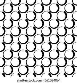 Circles repeatable abstract pattern. Minimal background. Monochrome vector graphics.