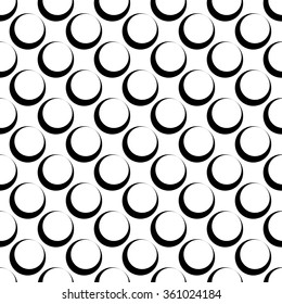 Circles repeatable abstract pattern. Minimal background. Monochrome vector graphics.