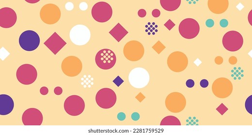 Circles and rhombuses in a random arrangement. For print and interior design, wallpaper, textiles, notebooks, pillows.