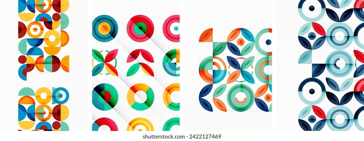 Kreise und Ringe geometrische Hintergründe. Poster für Tapeten, Visitenkarten, Cover, Poster, Banner, Broschüren, Header, Website