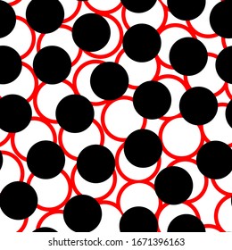 Circles, rings pattern. Circular figures seamless ornament. Geometric motif. Rounds background. Circle, ring shapes ornate. Digital paper, textile print, web design, abstract wallpaper. Vector work.