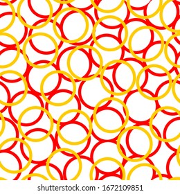 Circles, rings pattern. Circular figures seamless ornament. Geometric motif. Rounds background. Circle, ring shapes ornate. Digital paper, textile print, web design, abstract wallpaper, vector art