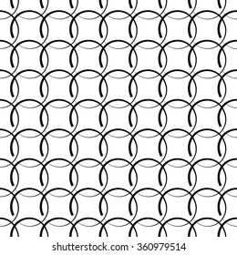 Circles, rings seamless pattern. Monochrome abstract minimal background. Vector.