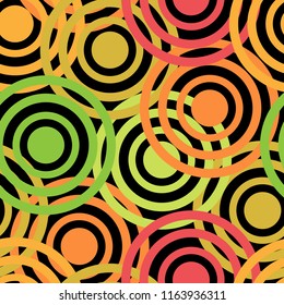Circles, rings seamless pattern. Vector illustration.