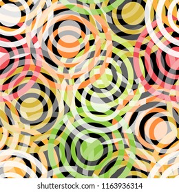 Circles, rings seamless pattern. Vector illustration.