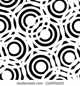Circles, rings seamless pattern. Vector illustration.