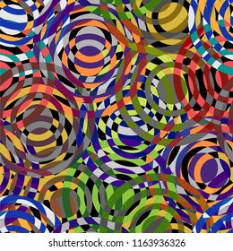 Circles, rings seamless pattern. Vector illustration.