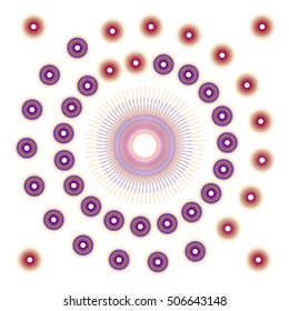 circles round  random concentric Colorful     on white background. with 10 EPS Vector illustration.