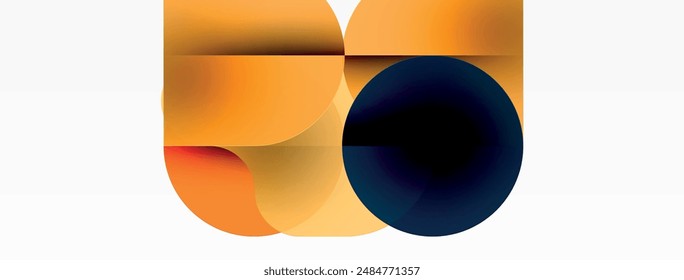 Circles and round shapes geometric minimal background. Transparent geometric shapes composition for wallpaper, banner, background or landing