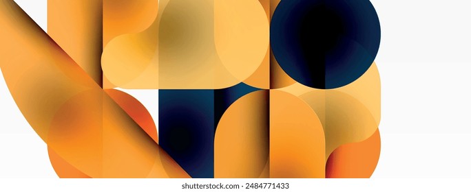 Circles and round shapes geometric minimal background. Transparent geometric shapes composition for wallpaper, banner, background or landing