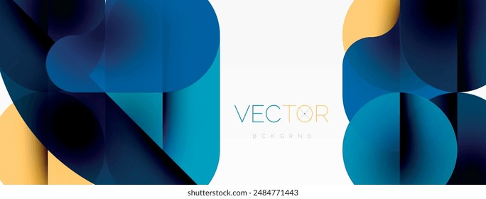 Circles and round shapes geometric minimal background. Transparent geometric shapes composition for wallpaper, banner, background or landing