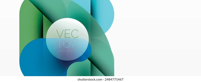 Circles and round shapes geometric minimal background. Transparent geometric shapes composition for wallpaper, banner, background or landing