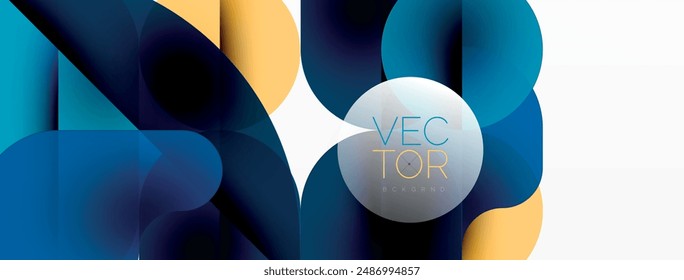 Circles and round shapes geometric minimal background. Transparent geometric shapes composition for wallpaper, banner, background or landing