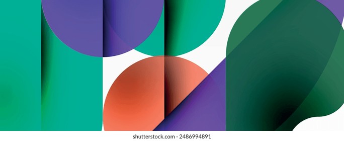 Circles and round shapes geometric minimal background. Transparent geometric shapes composition for wallpaper, banner, background or landing