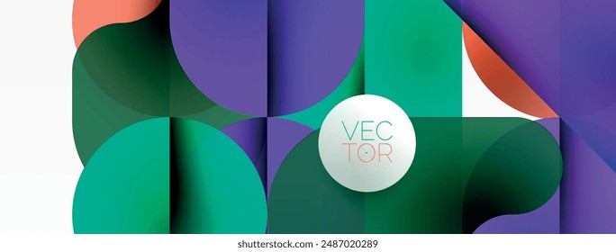 Circles and round shapes geometric minimal background. Transparent geometric shapes composition for wallpaper, banner, background or landing