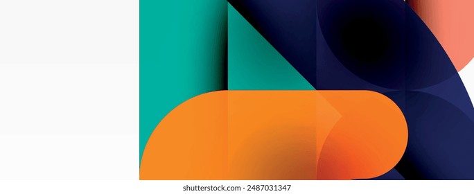 Circles and round shapes geometric minimal background. Transparent geometric shapes composition for wallpaper, banner, background or landing