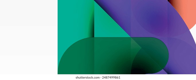 Circles and round shapes geometric minimal background. Transparent geometric shapes composition for wallpaper, banner, background or landing