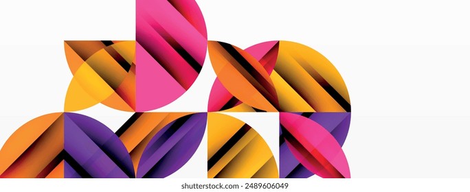 Circles and round shapes geometric minimal background