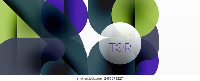 Circles and round shapes geometric minimal background. Transparent geometric shapes composition for wallpaper, banner, background or landing
