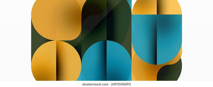Círculos y Formas redondas de fondo mínimo geométrico. Composición de Formas geométricas transparentes para Fondo de pantalla, Anuncio, fondo o aterrizaje