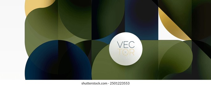 Círculos y Formas redondas de fondo geométrico mínimo. Composición de Formas geométricas transparentes para Fondo de pantalla, Anuncio, fondo o aterrizaje