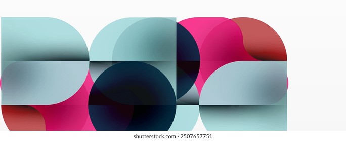 Circles and round shapes geometric minimal background. Transparent geometric shapes composition for wallpaper, banner, background or landing - Powered by Shutterstock - Get 15% off with code: PIKWIZARD15