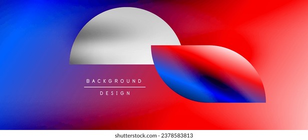 Circles and round shapes with gradients. Minimal abstract background, round geometric shapes, clean and structured design