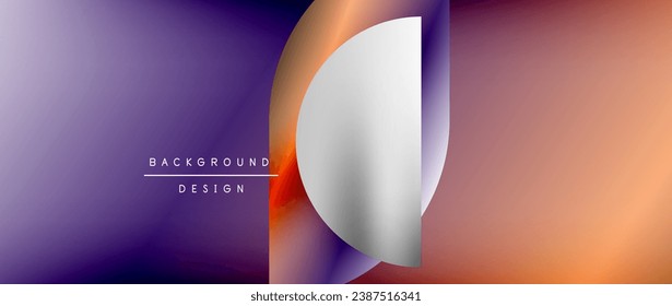Circles and round shapes with gradients. Minimal abstract background, round geometric shapes, clean and structured design