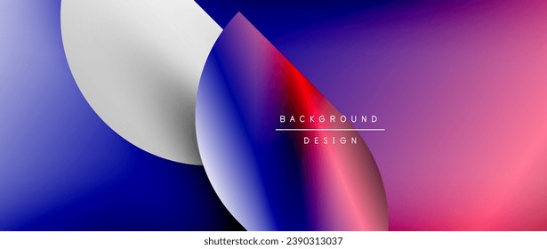 Circles and round shapes with gradients. Minimal abstract background, round geometric shapes, clean and structured design
