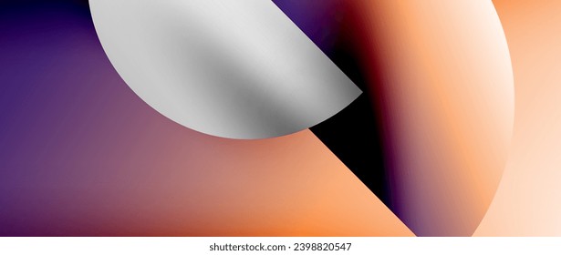 Circles and round shapes with gradients. Minimal abstract background, round geometric shapes, clean and structured design