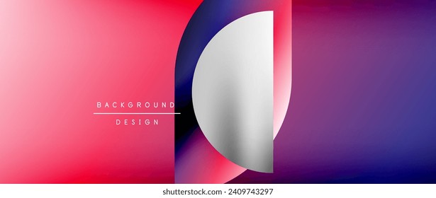 Circles and round shapes with gradients. Minimal abstract background, round geometric shapes, clean and structured design