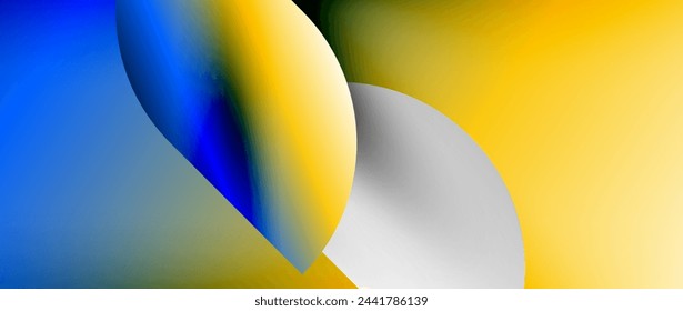Circles and round shapes with gradients. Minimal abstract background, round geometric shapes, clean and structured design