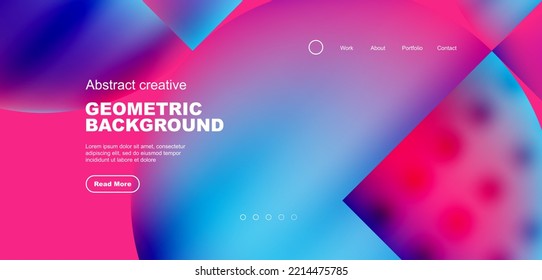 Circles, round shapes and lines with fluid gradients abstract background. Vector illustration for wallpaper, banner, background, leaflet, catalog, cover, flyer