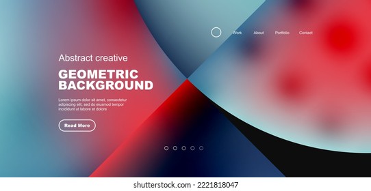 Círculos, formas redondeadas y líneas con gradientes de fluido de fondo abstracto. Ilustración vectorial de papel tapiz, banner, fondo, folleto, catálogo, cubierta, volante