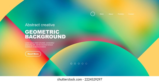 Circles, round shapes and lines with fluid gradients abstract background. Vector illustration for wallpaper, banner, background, leaflet, catalog, cover, flyer