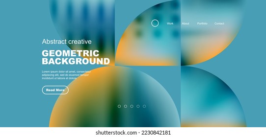 Circles, round shapes and lines with fluid gradients abstract background. Vector illustration for wallpaper, banner, background, leaflet, catalog, cover, flyer